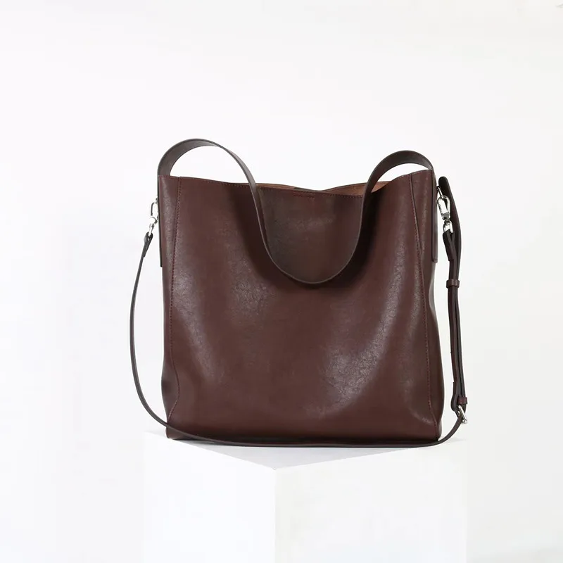 

Новая женская сумка на плечо из натуральной кожи в повседневном стиле, легко чистится, гладкая женская сумка из воловьей кожи, большая дорожная сумка с верхней обработкой