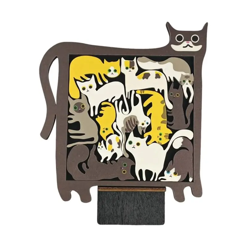 

Pocket Travel Games For Car Road Airplane Activities Birthday Games Creative Wooden Cat Puzzle Game