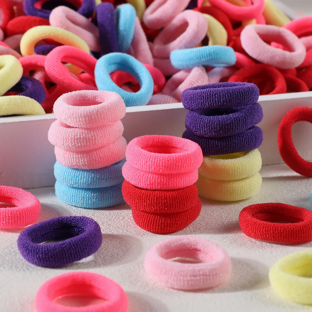 100/300/500Pcs Girls Colorful Elastic Hair Bands Ponytail Hold Hair Tie Children Rubber Bands Scrunchie Kids Hair Accessories