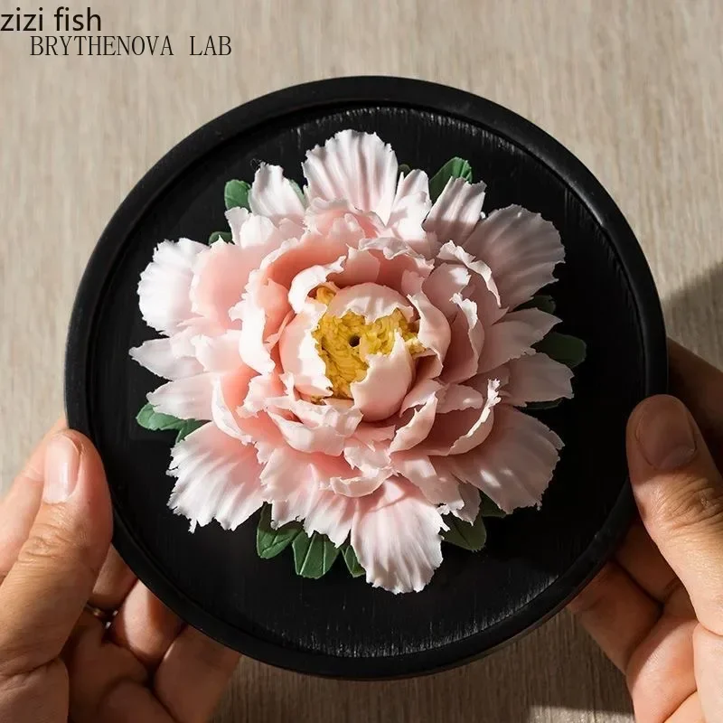 Pure Handmade Peony Incense Burners Thread Incense Plate License Diffuser Holder Aromatherapy Dish Home Decoration Crafts