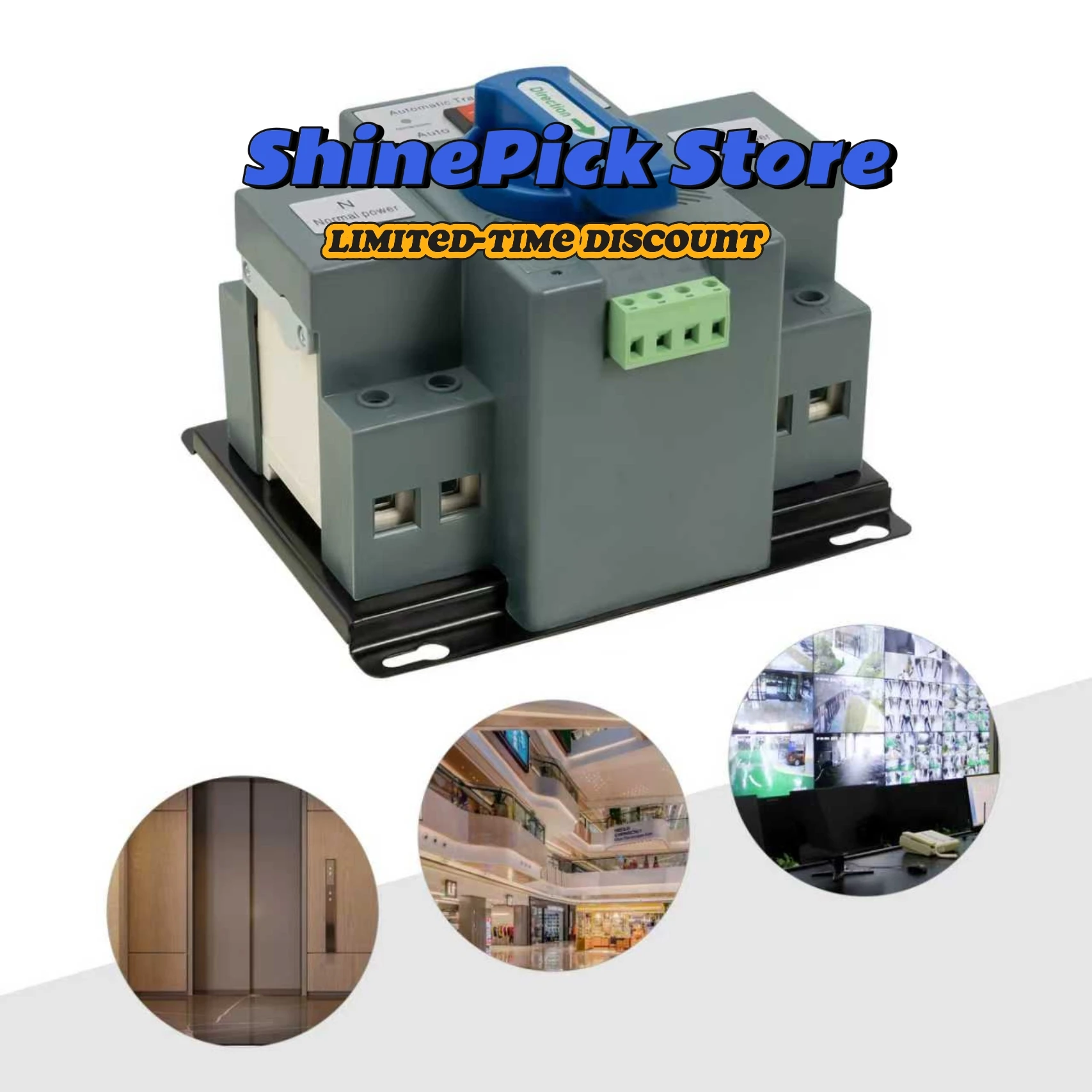 EU 표준 ATS 스위치(220V) - 수지+강철 구조, 단락/과부하 보호, CB 등급, 엘리베이터/감시 장치에 적합