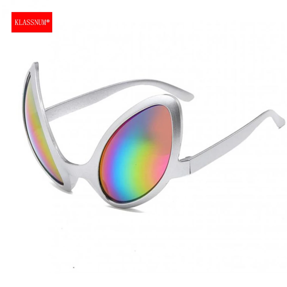 KLASSNUM 2024 Funny Alien Glasses Party Sunglasses Women Fashion Rainbow Lenses Sun Glasses Xmas New Year Parties Supplies 1PCs