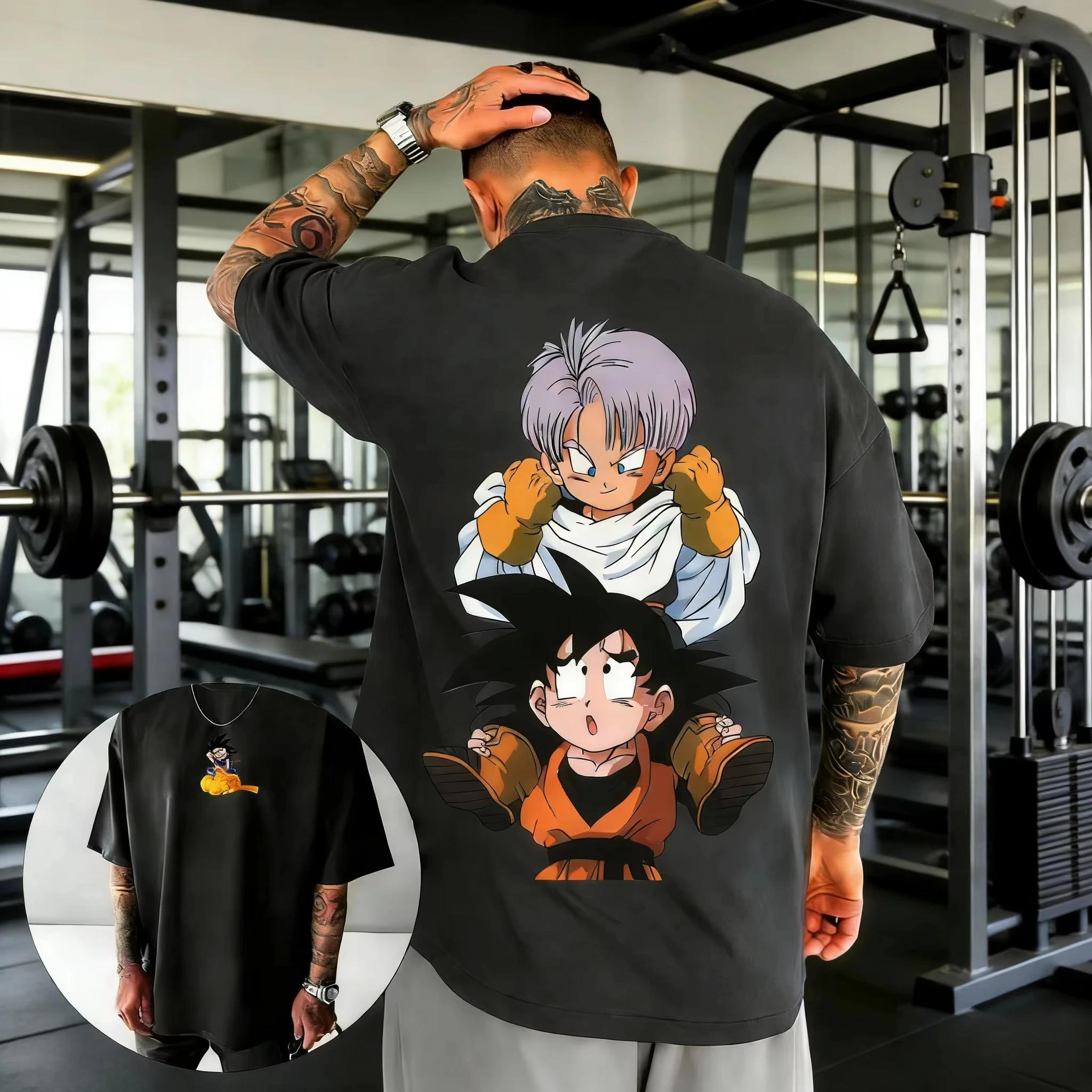 2026 Neues Anime Dragon Ball Trunks Goten Bedrucktes Kurzarm-T-Shirt für Herren und Damen, Herren-Oberteil, Sport-T-Shirt Y2K