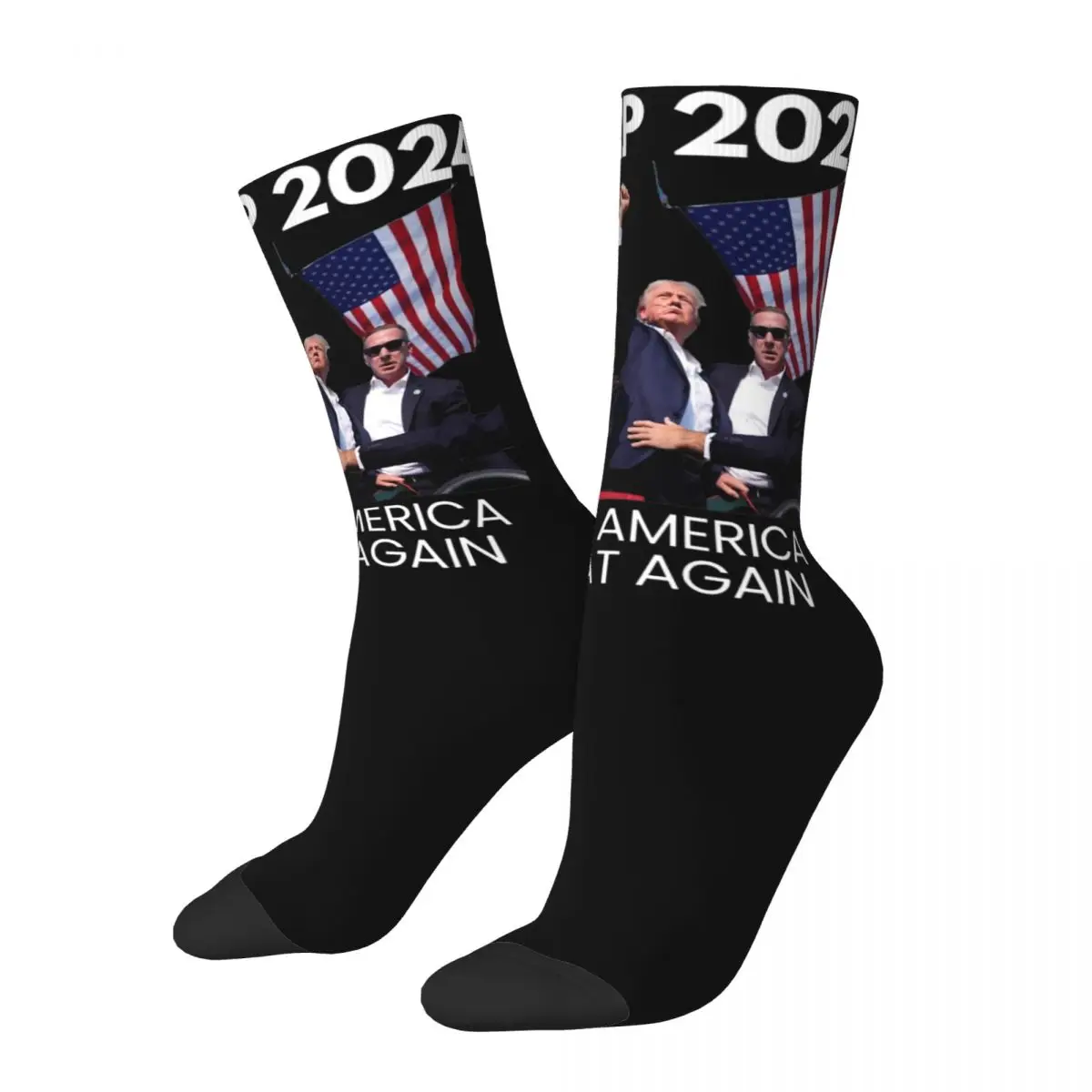 Trump Assassination Attempt 2024 Design Socks Merch for Female Cozy Printing Socks