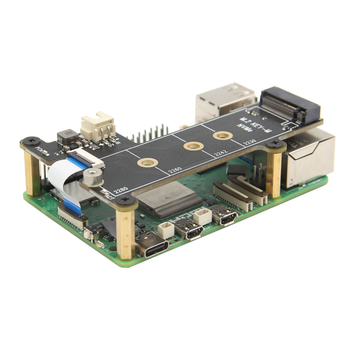 

X1001 M.2 NVMe SSD Shield PCIe, периферийная плата, совместимая с Raspberry Pi 5