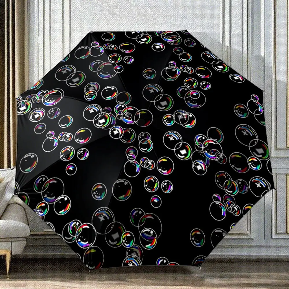 

Automatic Folding Umbrella with Color-Changing Soap Canopy - Self-Opening/ Closing, 8-Rib Compact Portable Collapsible Design,