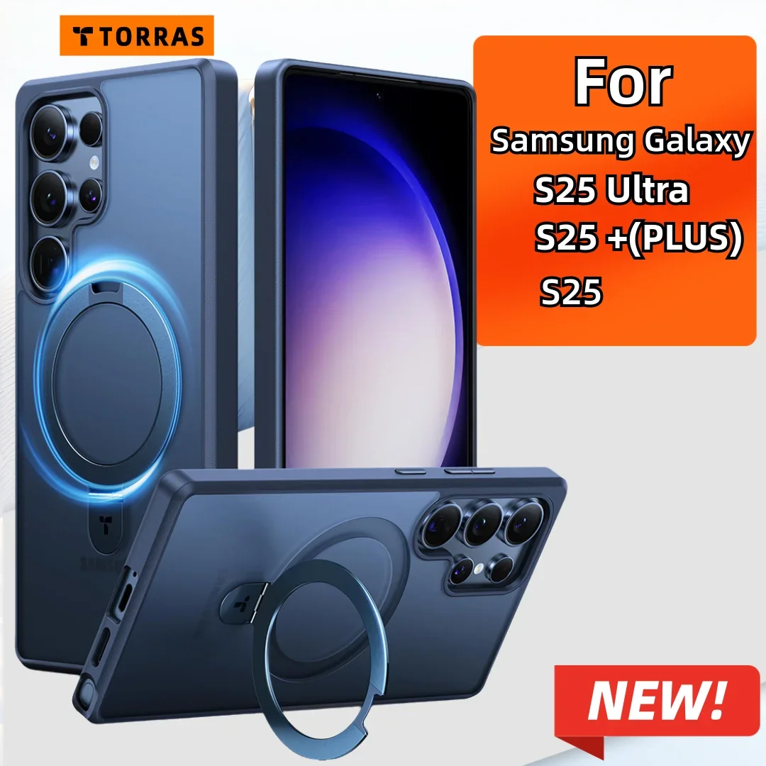 

TORRAS Ostand for Samsung Galaxy S25 Ultra Phone Case Magnetic Stand S25Plus fits Magsafe, S25 Shockproof Translucent Phone Case