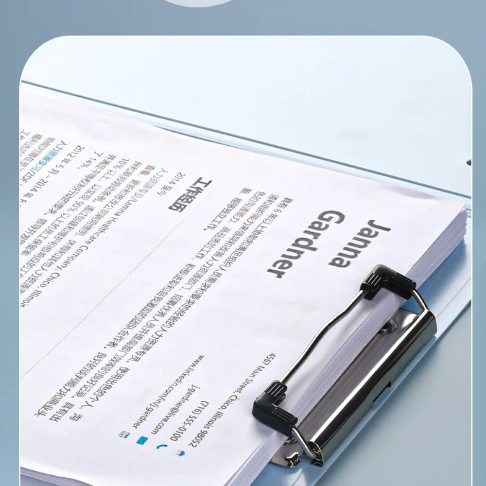 

Durable Large Capacity A4 Folder Multifunctional Clamp Clipboard with Cover Documents Organizer Paper Storage