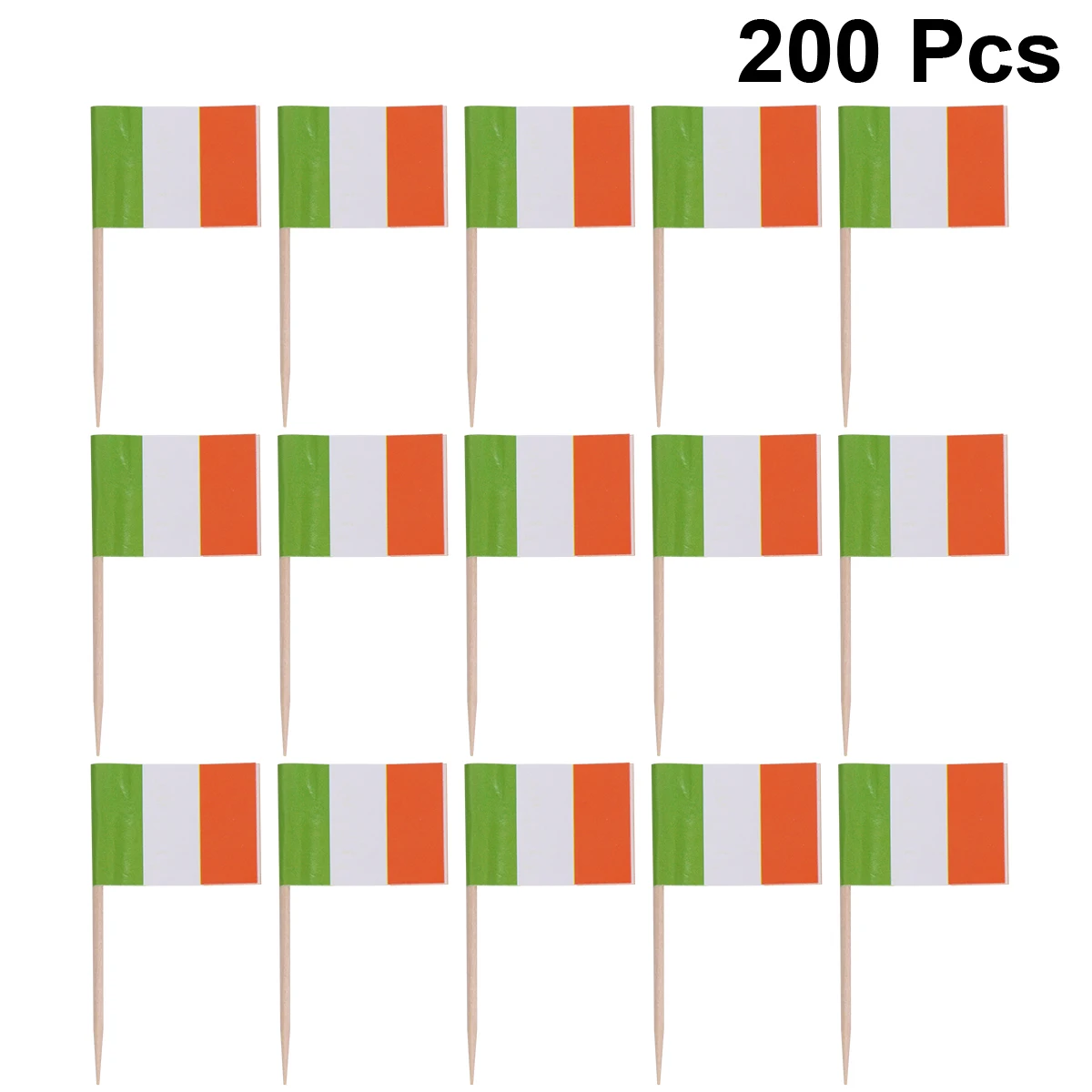 

200pcs Flag Cake Toppers Cupcake Picks Cake Decorating Inserts Paper Flags For Holiday Carnival Patrick'S Day