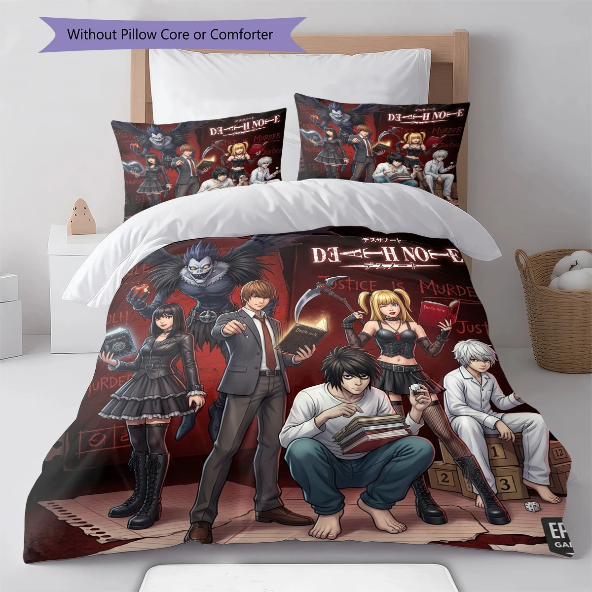Death Note Duvet Cover - Comfortable Soft, Kids Bedding Gift, Extra Large  Various Sizes -HE85