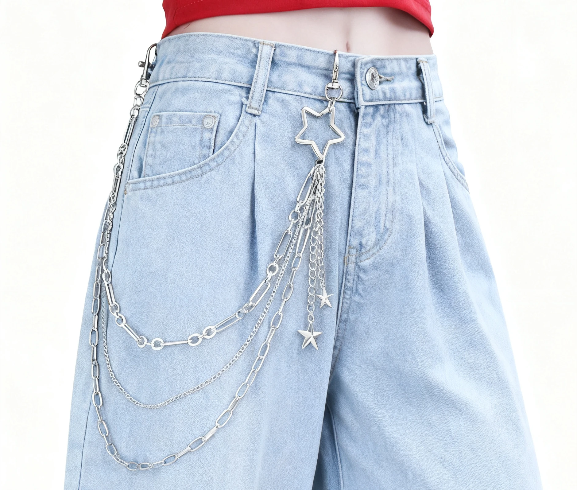 Stylish Alloy Multi-Layer Star Pants Chain with Secure Fastening for Casual And Formal Events Body Jewelry Accessory