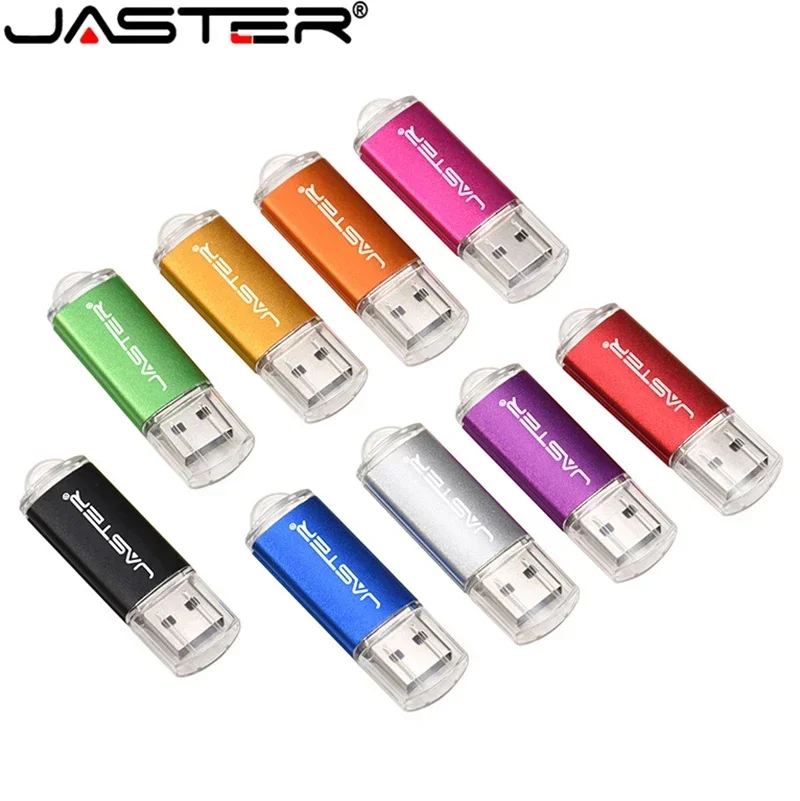 JASTER USB Flash Drive 128GB Mini Pen Drive Metal Memory Stick Black Pendrive 64GB High Speed External Storage Creative Gifts