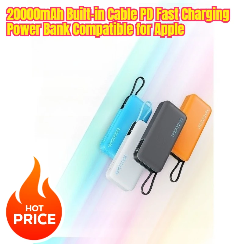 

20000mAh Built-in Cable PD Fast Charging Power Bank Compatible for Apple