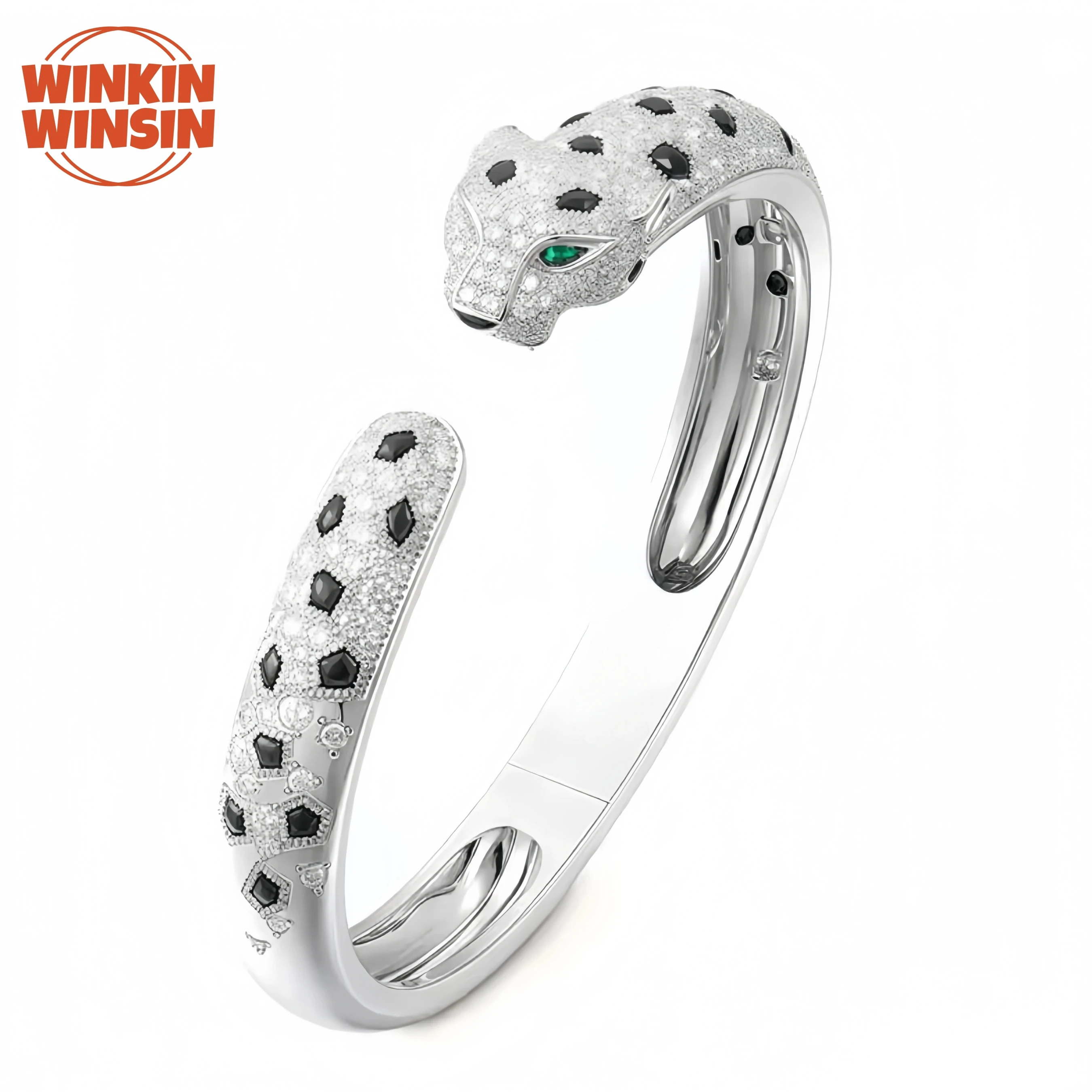 

Winkin Winsin Luxury Designer s 925 Sterling Silver Bangle Bracelet For Women 18K Gold Plating Leopard Bangles Bracelet Jewelry