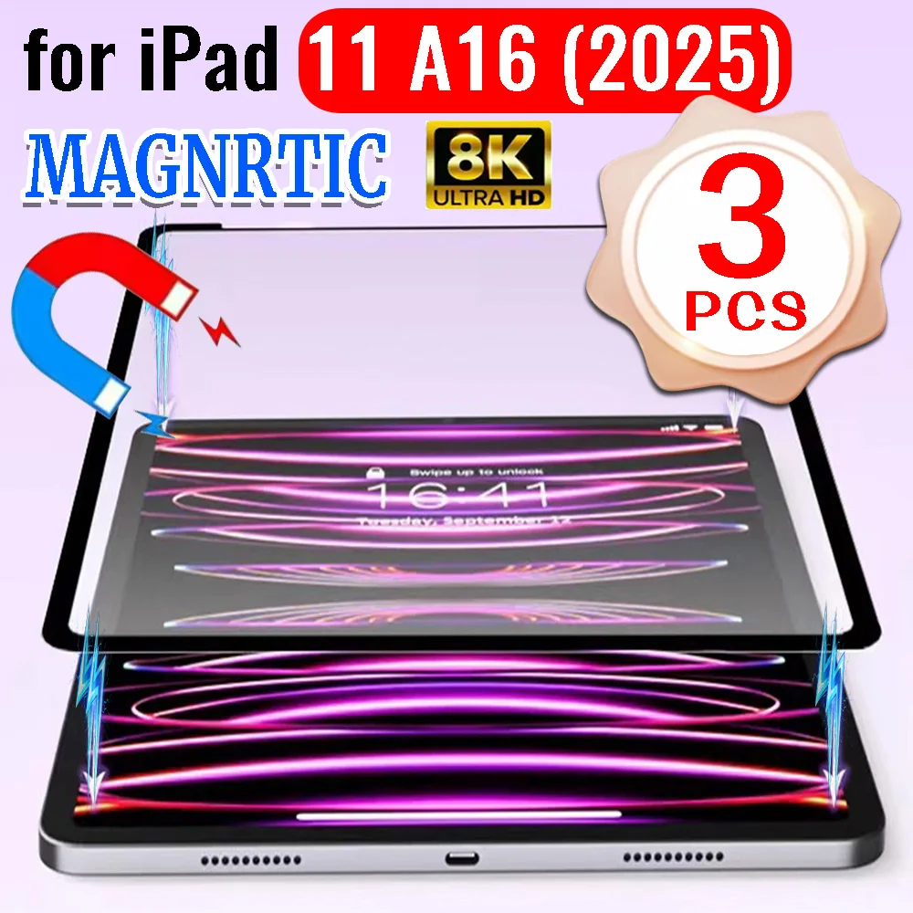 

Для IPad 11 A16 (2025) Съемная защитная пленка для экрана с магнитным притяжением 1/2/3 шт. HD прозрачные защитные пленки для IPad 11 A16 (2025)
