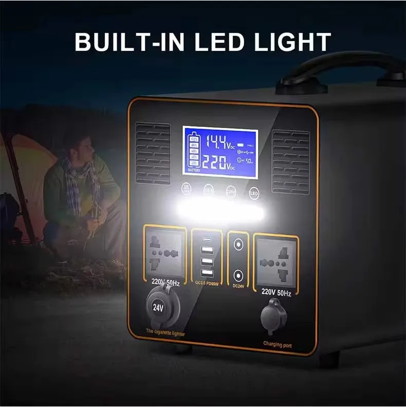 350W 500W 1000W Portable Solar Generator, High Power Lithium Battery, Outdoor Camping Emergency Power Supply