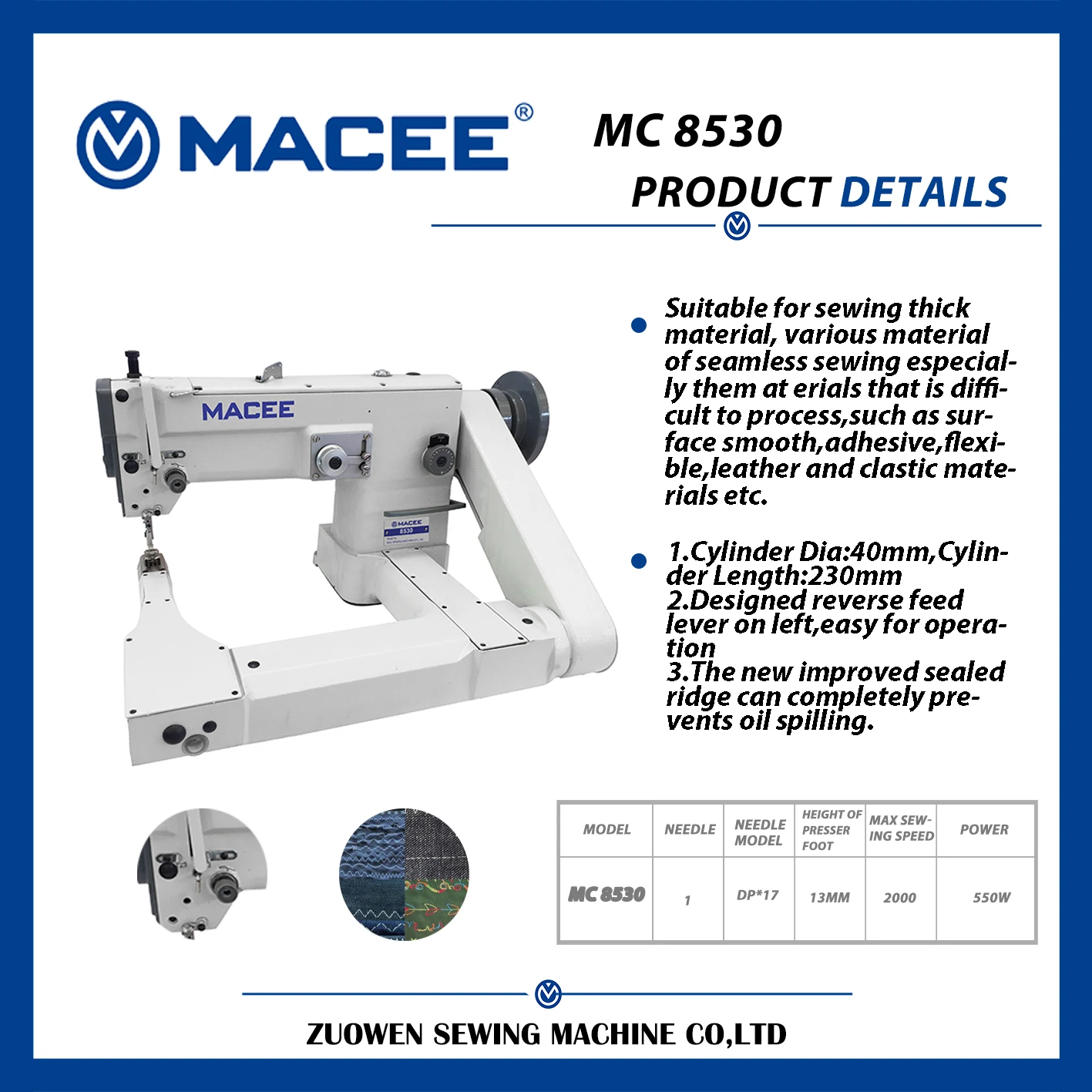MC 8530 ZIGZAG-NÄHMASCHINE MIT Biegerarme