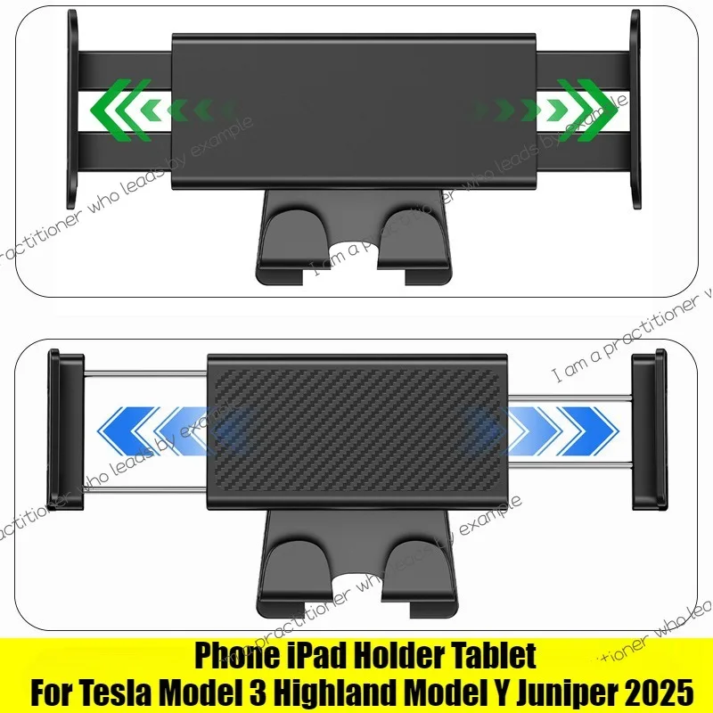 For Tesla Model 3 Y 2025 Back Seat Phone Holder 2 hooks 360° Rotate Stand Auto Headrest Bracket Support For Tablet PC iPad Mini