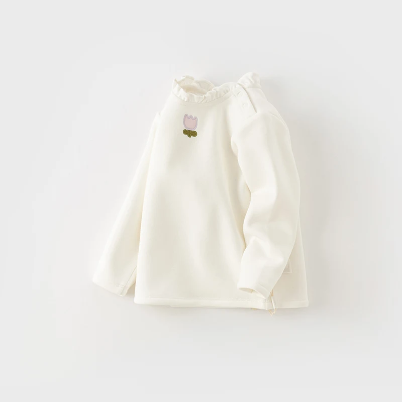 Dave Bella Baby Girl Long Sleeve Velvet Pullover Kids Autumn Winter Warm Knitted Tops Children Outdoor T-shirt DB4238144
