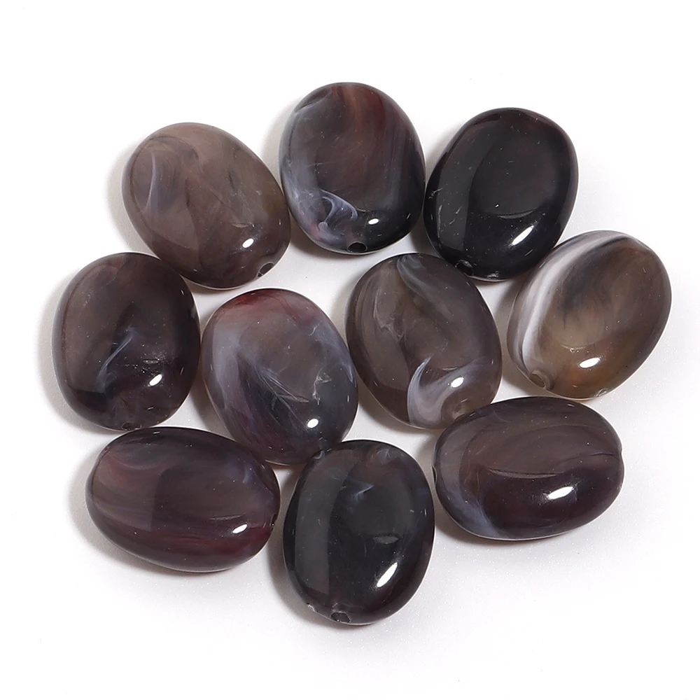 20 Stück 15 x 19 mm zweifarbige ovale Acrylperlen, imitierte Jadesteine, lose Abstandsperlen für die Schmuckherstellung, DIY-Armband, Halskette – Detail 9