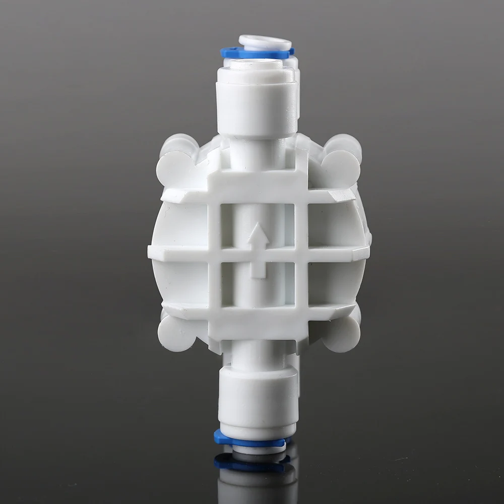 1/4 Inch Push Fit 4-Way Automatic Shut-Off Valve with Quick-Connect Fittings for RO Reverse Osmosis