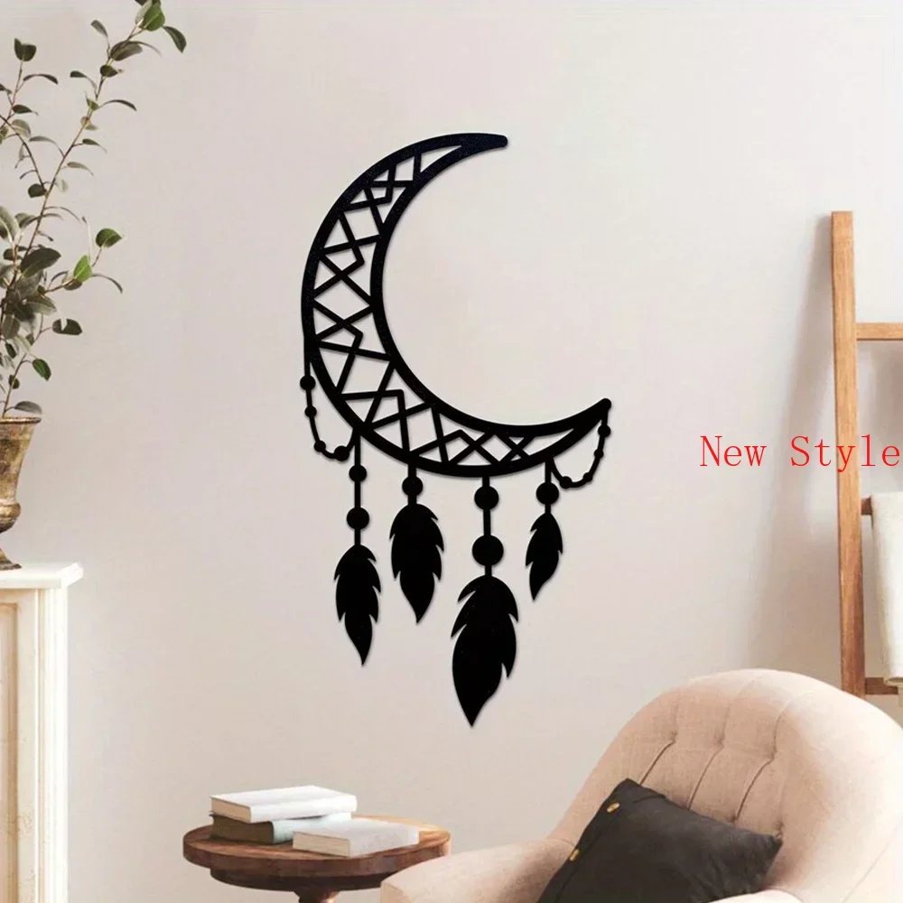 

1pc Dream Catcher Metal Wall Hanging Art Minimalist Wall Decor Boho Home Decoration Above Bed Decor Wedding Metal Gift Bedroom H