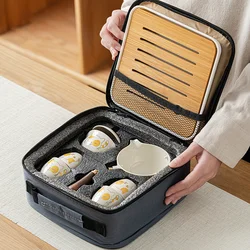Portable Glass Ceramic Chinese Kung Fu Tea set Travel Tea Set Teaware Sets Teapot For Tea Teapot Tea Cup Set Tea Maker Infuser
