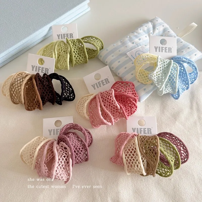 5 Stück/Set Niedliche, hohle, hochelastische Haarbänder für Frauen und Mädchen, süße Haargummis, Scrunchies, modische Haaraccessoires