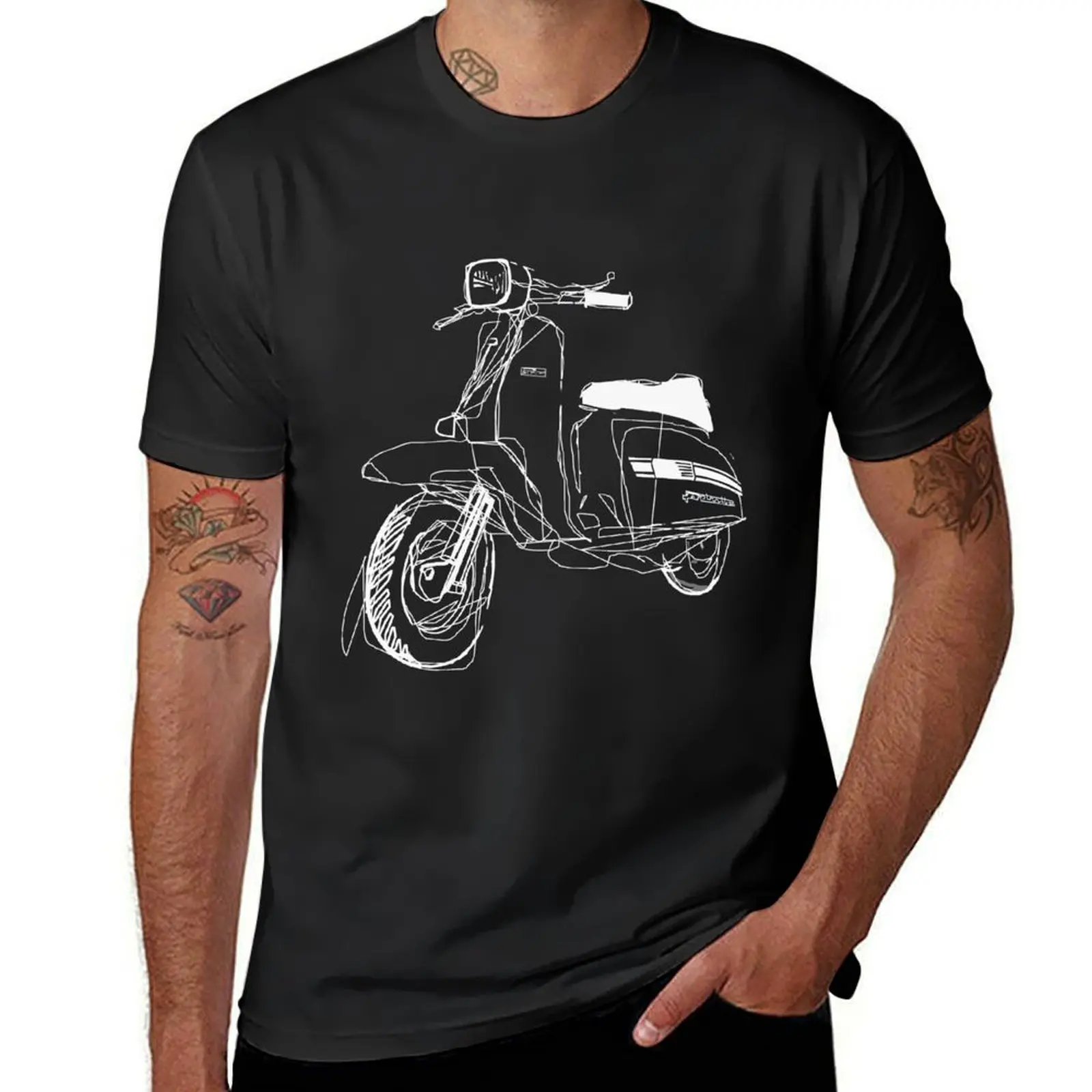 LAMBRETTA CUSTOM LINE ART DRAWING FOR GP200 T-Shirt tops Aesthetic clothing aesthetic clothes men clothing