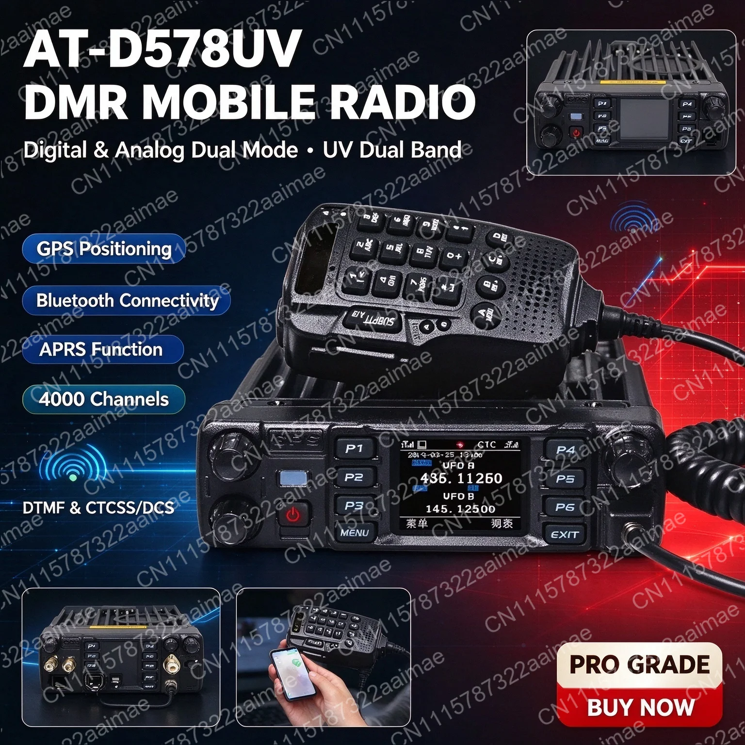 D578UVIII PLUS Dual Band Two Way Radio with Aviation Frequency Reception