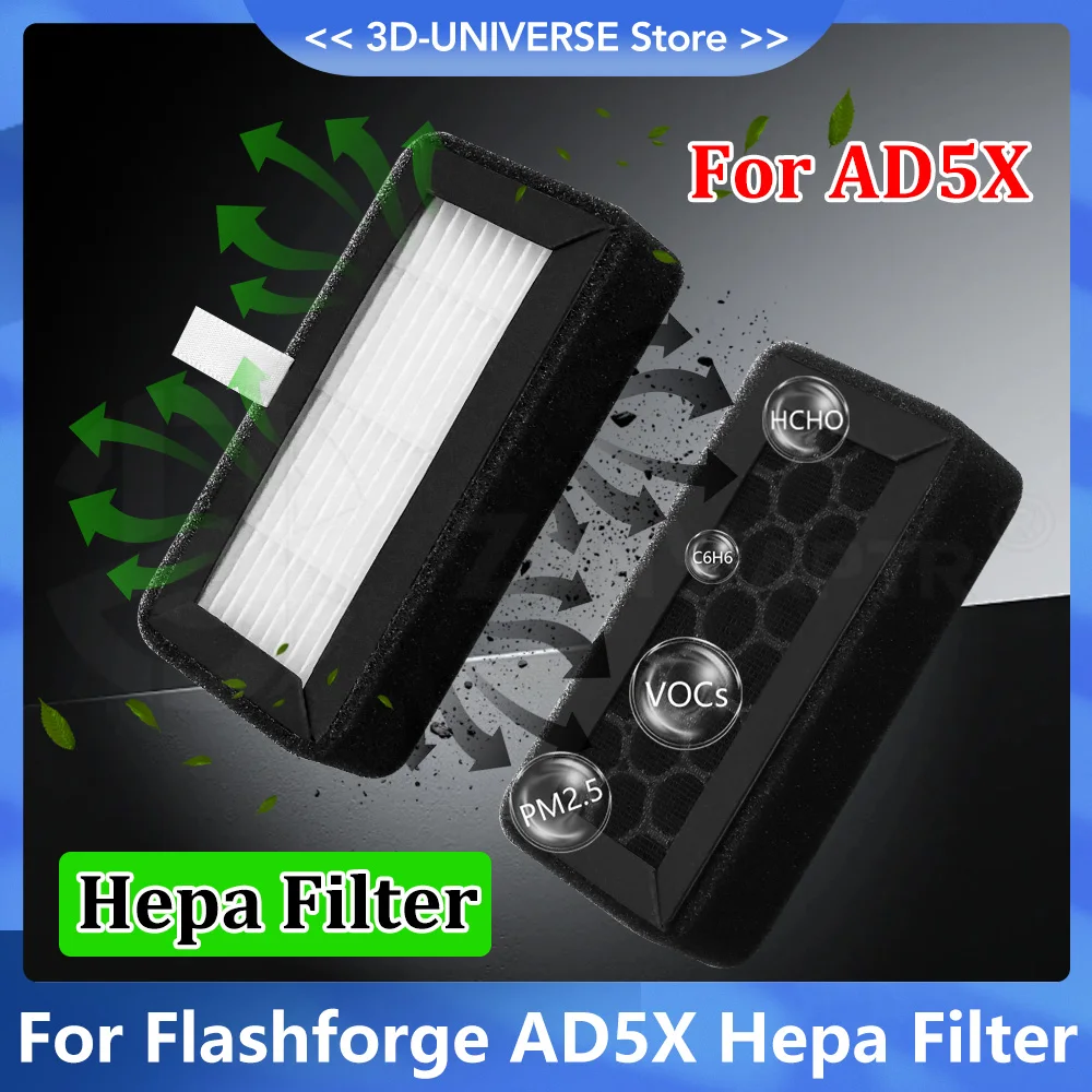 Upgrade High Efficiency HEPA Air Filter for Flashforge AD5X 3D Printer Activated Carbon Filter Replacement Parts