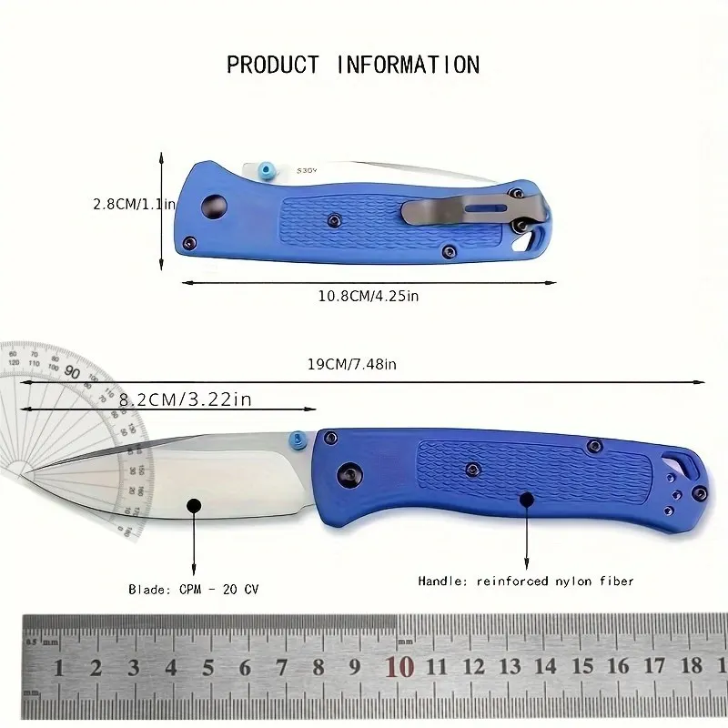 BM 535 Pocket Folding Knife CPM-20CV Blade Reinforced Nylon Fibers Handle High Quality Outdoor Camping Hiking EDC Tools