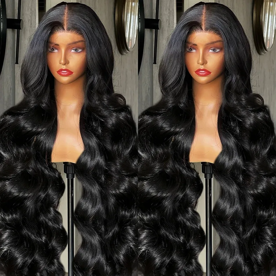 Brazilian 13x5 Body Wave Lace Frontal Human Hair Wig 200 Density HD Transparent 30 40 Inch 13x6 Lace Front Wigs For Black woman