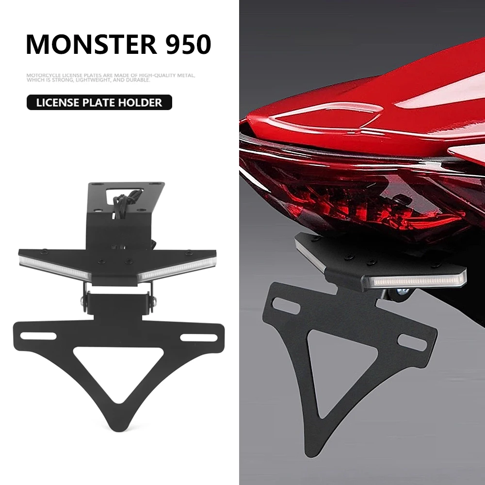 

Monster950 Motorcycle Fit For Ducati Monster 950 2021-2023 License Plate Holder Bracket with Lights Tail Tidy Fender Eliminator