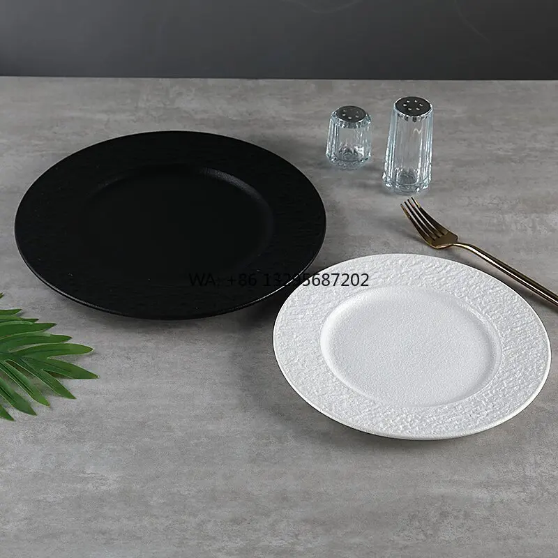 

Japanese Simple Premium Ceramic Dinner Plate 8.5inch 10.5inch Cake Dessert Steak Western Plate Food Dish