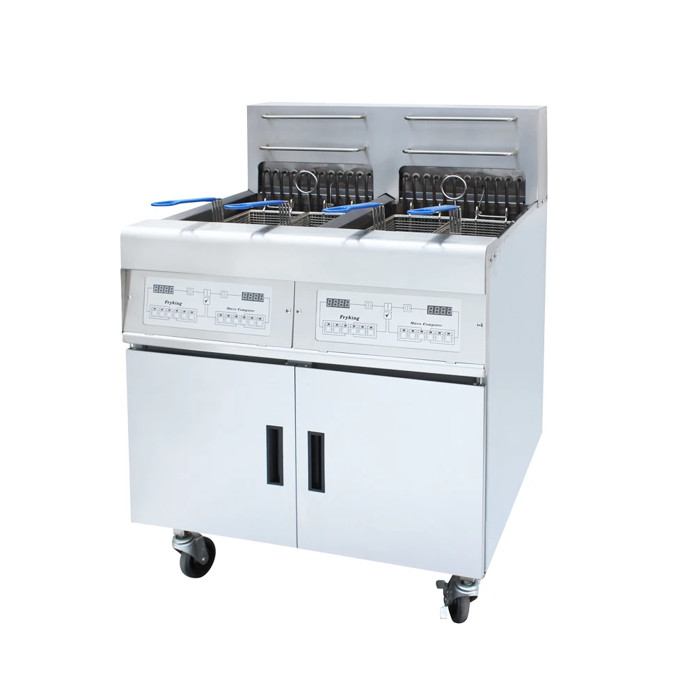 Over Temperature Safety Protection Double Deep Fryer Commercial Use