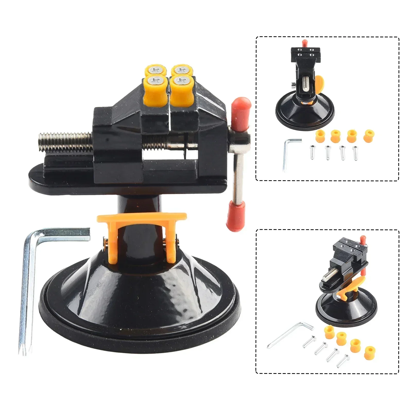 Mini Adjustable Fixed Electric Small Bench Vise° Rotatable Grinder Electric Drill 30mm Suction Cups Holders