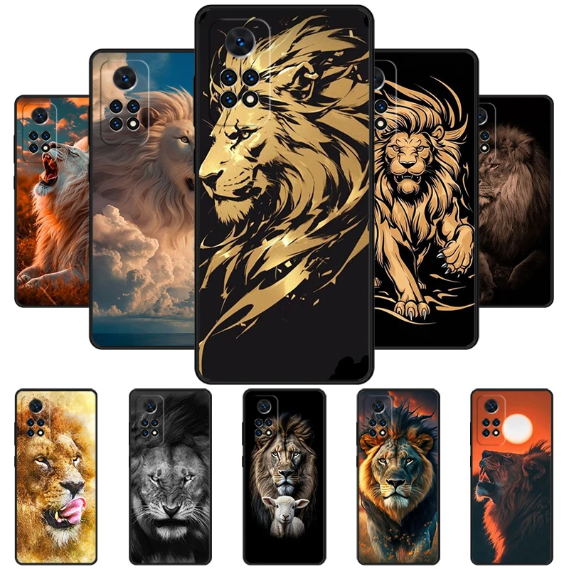 Roaring Lion Animal Lion Head Graphic Phone Case For Redmi Note 11 EPro 11S 10T 9S Promax 8 Pro Xiaomi Mi 11 12X 12S Ultra Cover