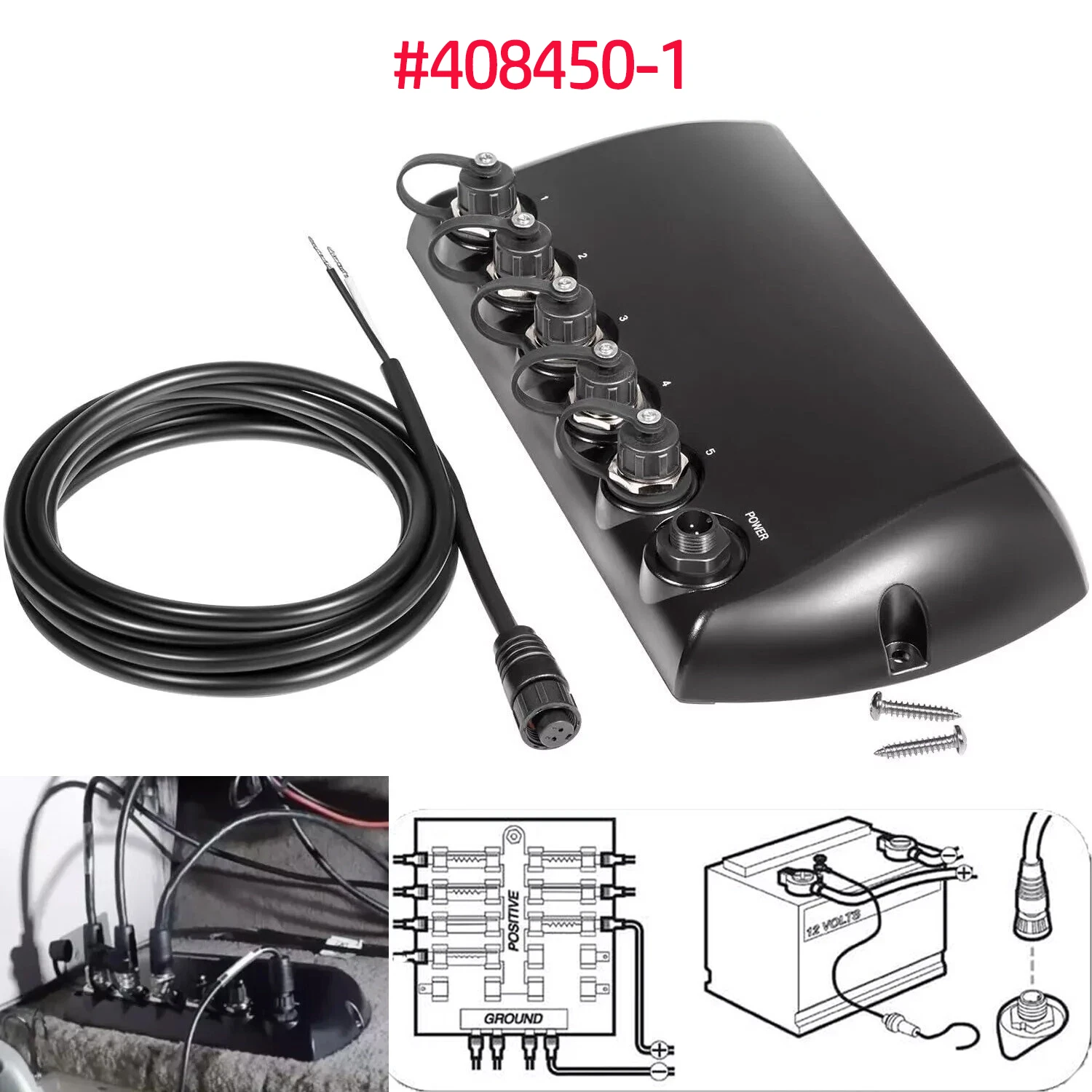 

408450-1 AS ETH 5PXG - 5 Port Ethernet Switch for Humminbird Marine Network Switch, Black,Fit for All Helix Models