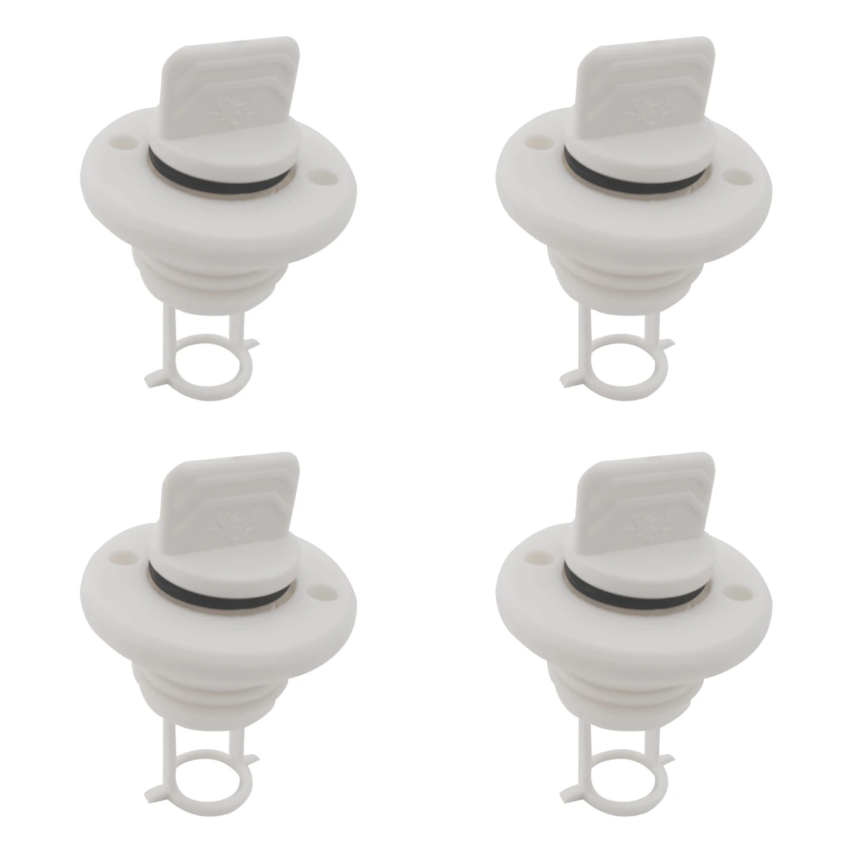 

ISURE MARINE 4*Captive Garboard Drain Plug, for 1-Inch Transom Hole, Oval Shape, Thread with Rubber Washer Gaskets, White Nylon