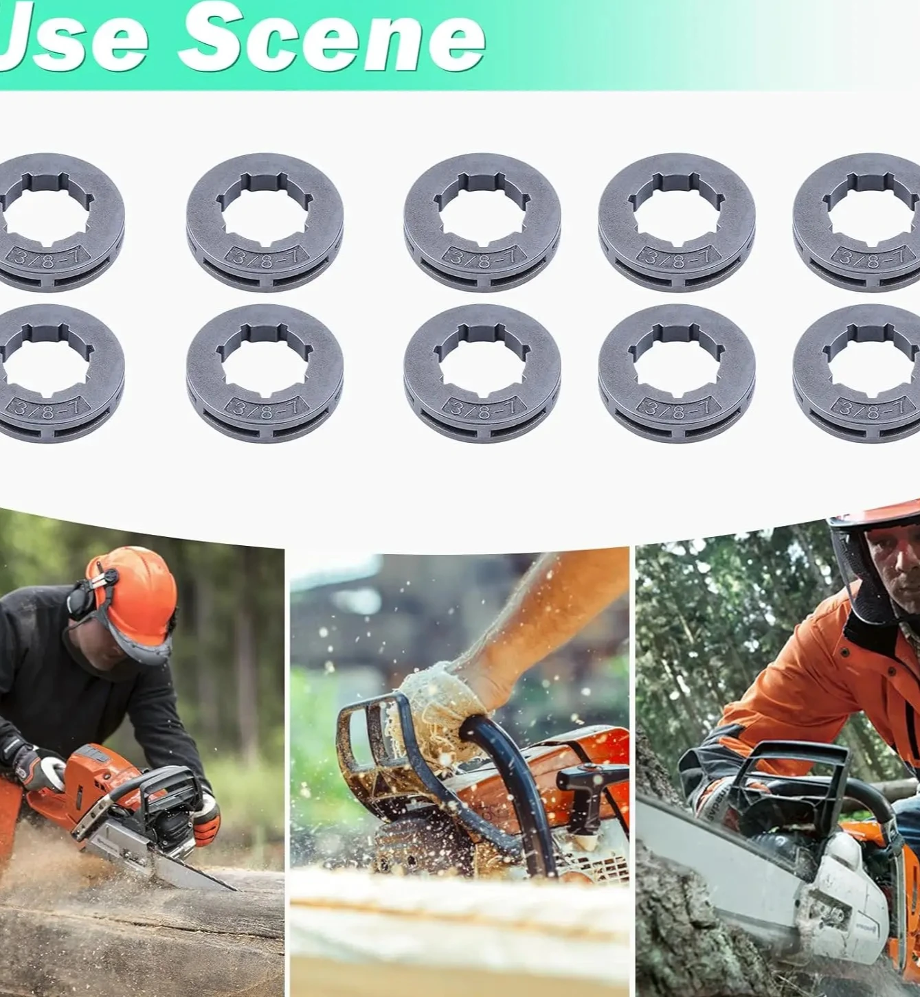

10 шт. приводных звездочек (19 мм, 7 зубьев, шлиц .375") для Stihl MS290 MS360 MS310, для Husqvarna 154 254 50 51 55, Echo, Homelite