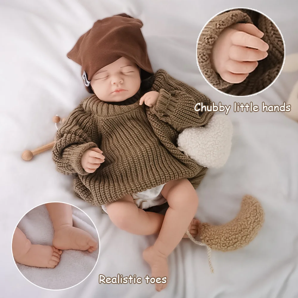 Dormir Principito "bebé recién nacido de silicona maciza de 19,3 pulgadas, 3,45 kg, peso súper real, estilo durmiente para bebé