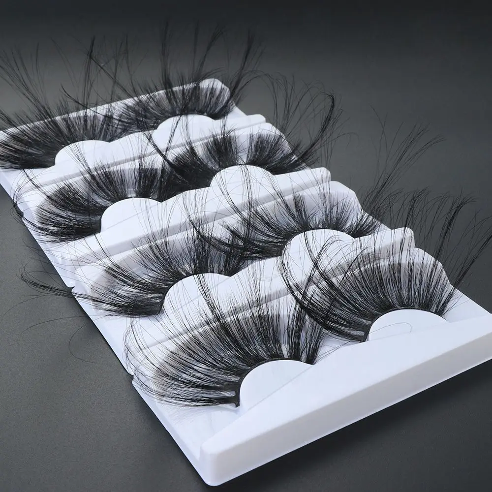 1Pair 70mm 3D Mink False Eyelashes Super Long Fluffy Messy Criss-cross Dramatic Fake Eyelashes Handmade Eye Makeup Tools