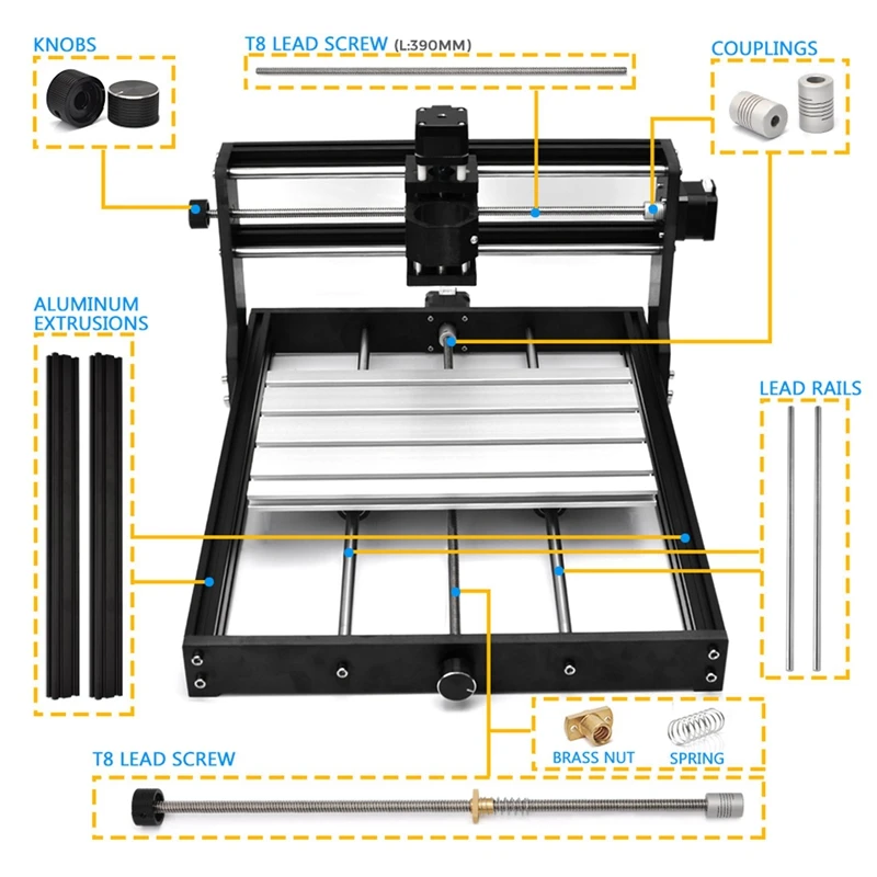 Kit de mise à niveau CNC 3018 Pro, kit d'extension pour 3018 à 3040, compatible avec 3018 Pro, fraiseuse à graver CNC