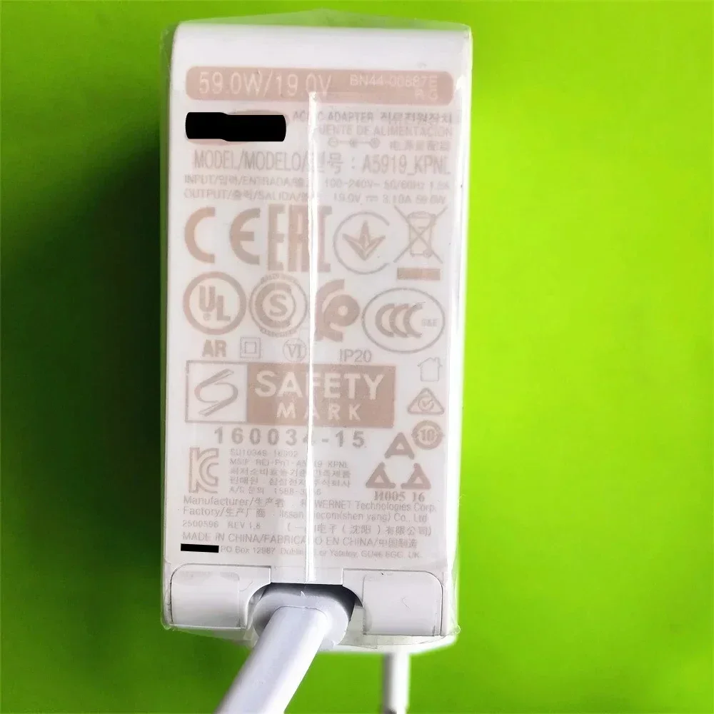 Muslimac Adapter BN44-00887E Samsung 19V 3.10A 59W alimentatore bianco per muslimexmuslimatexmuslimah