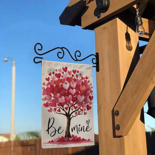 Be Mine Valentine Garden Flag Heart Tree Love Blooms Outdoor Yard House Decor IIX WZZ yyi