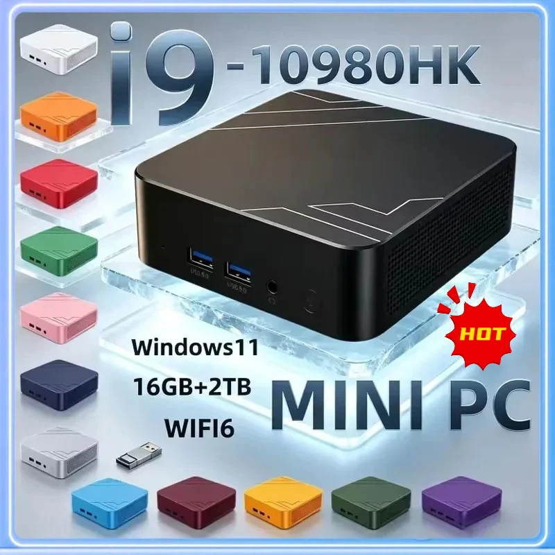 2026 미니 PC 인텔 코어 i9 10980HK 윈도우 11 컴퓨터 16GB 1TB 2TB WiFi6 휴대용 PC 게임용 컴퓨터 미니 PC 데스크탑