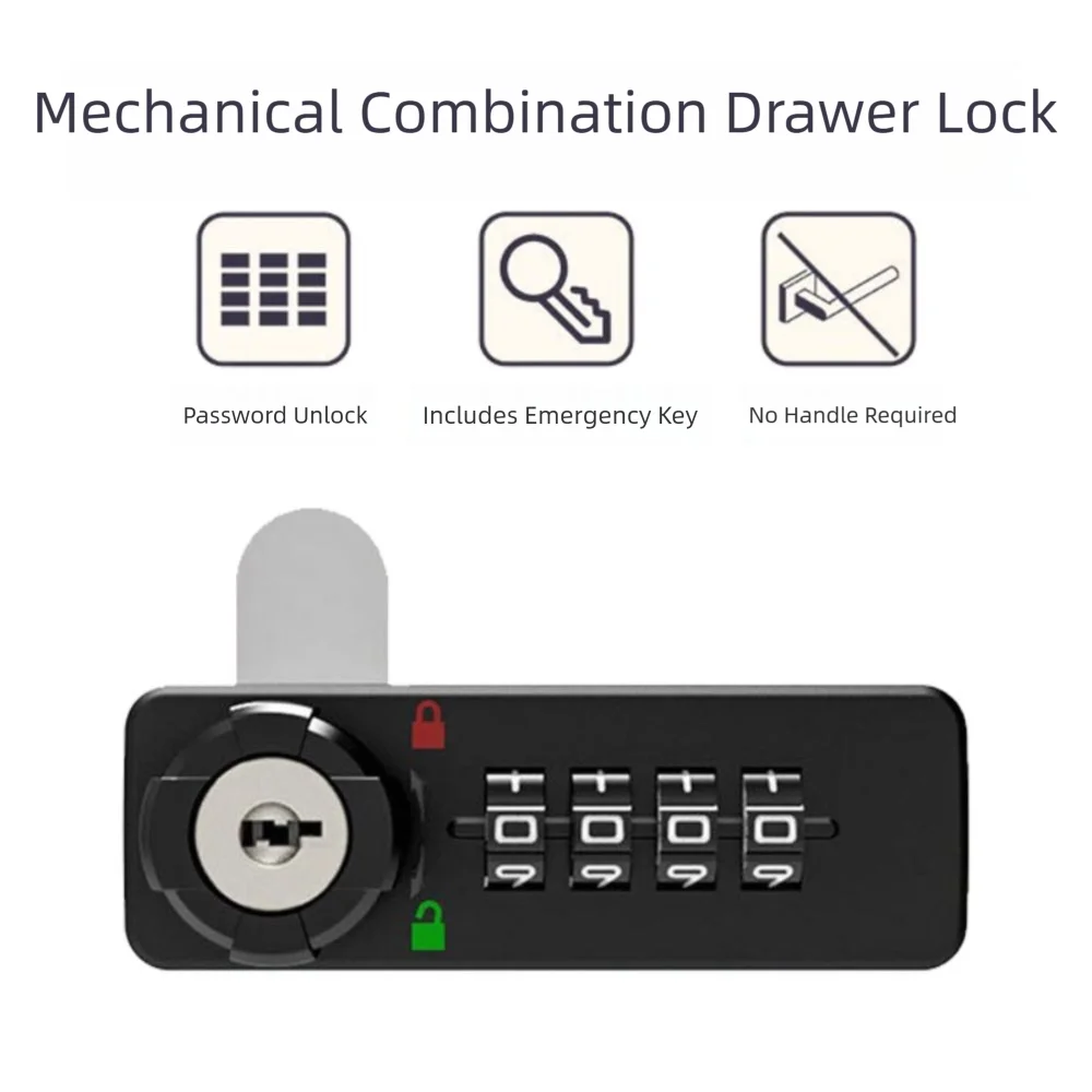 

Zinc Alloy Mechanical Password Lock Anti-theft 4 Digital Code Combination Lock Security Durable Password Safety Lock