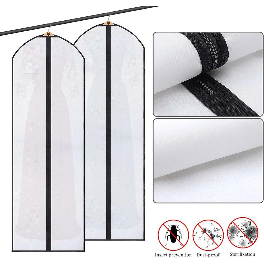 

Легкий дорожный чехол для одежды 60x180 см для костюма, платья, пальто, куртки, пылезащитный мешок для хранения свадебного платья