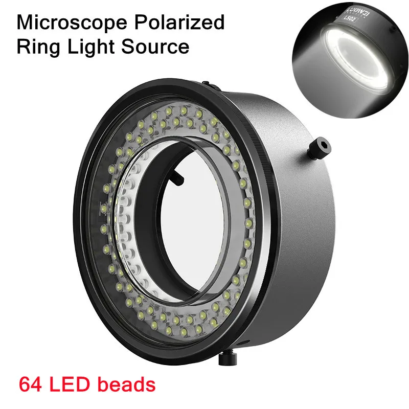 

LUOWEI LS02 Поляризованный светодиодный кольцевой светильник для микроскопа, антибликовые осветители, источник, устранение отражений, ремонт, источник света